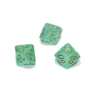 Chessex Borealis? Polyhedral Light Green/gold Luminary Tens 10? 1ct. **Special Offer**
