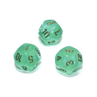 Chessex Borealis? Polyhedral Light Green/gold Luminary d12 1ct. **Special Offer**