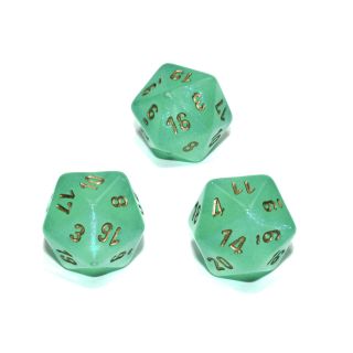 Chessex Borealis® Polyhedral Light Green/gold Luminary d20 1ct.
