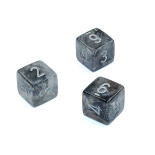 Chessex Borealis® Polyhedral Light Smoke/silver Luminary d6 w/#s 1ct.