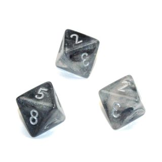 Chessex Borealis® Polyhedral Light Smoke/silver Luminary d8 1ct.