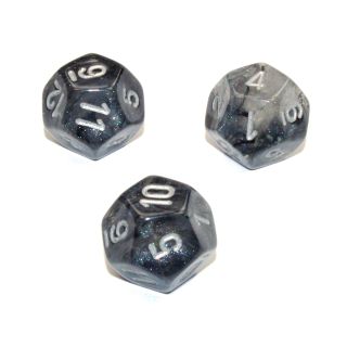 Chessex Borealis® Polyhedral Light Smoke/silver Luminary d12 1ct.