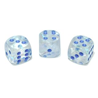 Chessex Borealis® 16mm w/pips Icicle™/light blue Luminary d6 1ct.