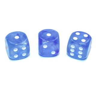 Chessex Borealis® 16mm w/pips Sky Blue/white Luminary d6 1ct.