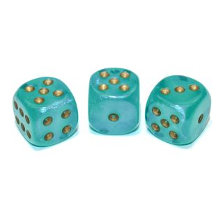 Chessex Borealis® 16mm w/pips Teal/gold Luminary d6 1ct.