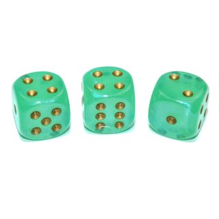 Chessex Borealis® 16mm w/pips Light Green/gold Luminary d6 1ct.