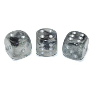 Chessex Borealis® 16mm w/pips Light Smoke/silver Luminary d6 1ct.