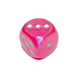 Chessex Borealis® 30mm w/pips Pink/silver Luminary d6 1ct.