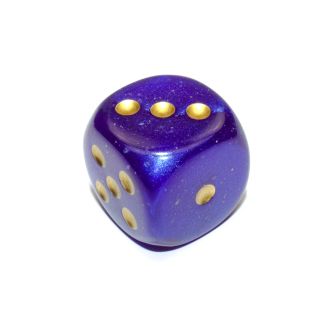 Chessex Borealis® 30mm w/pips Royal Purple/gold Luminary d6 1ct.