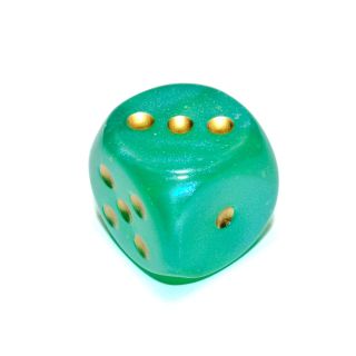 Chessex Borealis® 30mm w/pips Light Green/gold Luminary d6 1ct.