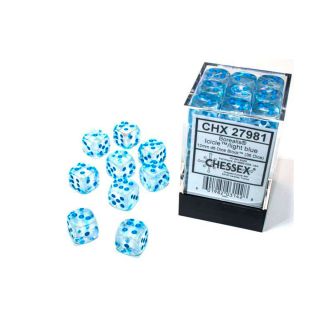 Chessex Borealis® Icicle™/light blue Luminary Dice Block™ (36 dice) (27981)