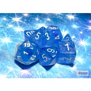 Chessex Borealis® Polyhedral Sky Blue/white Luminary 7-Die Set