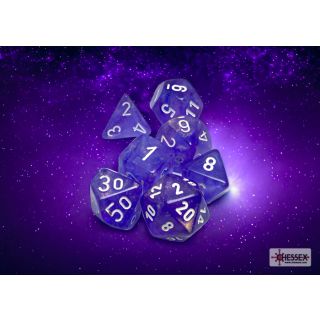 Chessex Borealis® Polyhedral Purple/white Luminary 7-Die Set