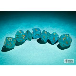 Chessex Borealis® Polyhedral Teal/gold Luminary 7-Die Set