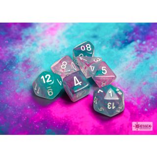 Chessex Nebula Wisteria/white Luminary 7-Die Set
