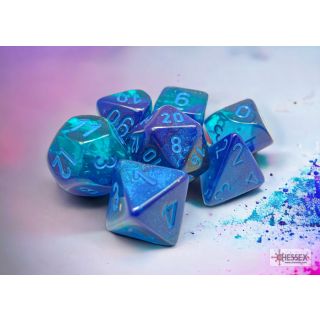 Chessex Gemini® Polyhedral Blue-Blue/light blue Luminary 7-Die Set