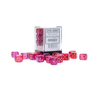 Chessex Gemini Translucent 12mm d6 Dice Block (36ct.) - Red-Violet/gold