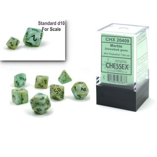 Chessex Marble Mini-hedral Green/dark green 7-Die Set