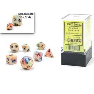 Chessex Festive Mini-hedral Circus/black 7-Die set