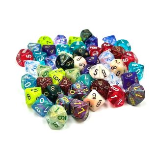Chessex Bag of 50 Assorted Loose Mini-hedral d10s - 1st Release