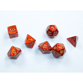 Chessex Scarab Mini-hedral Scarlet/gold 7-Die Set