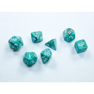 Chessex Marble Mini-hedral Oxi-Copper/white 7-Die Set