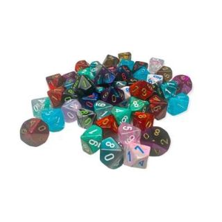 Chessex Bag of 50 Assorted Loose Mini-hedral d10s - 2nd Release