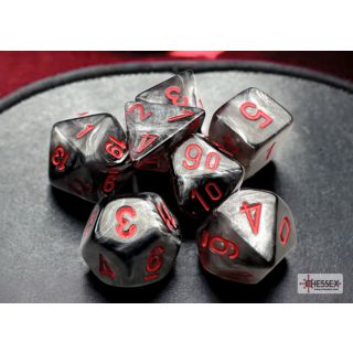 Chessex Velvet Mini-hedral Black/red 7-Die Set