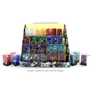 Box of 50™ Translucent Polyhedral Dice Sets Sampler - Contains 50 x 7-die set Assorted - (231AA)