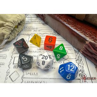 Chessex Opaque Nostalgia Polyhedral GM & Beginner Player 7-Die Set