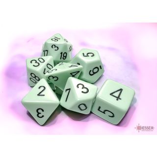 Chessex Opaque Polyhedral Pastel Green/black 7-Die Set