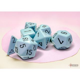 Chessex Opaque Polyhedral Pastel Blue/black 7-Die Set