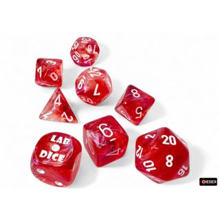 Chessex Borealis Passion/white Luminary Polyhedral 7-Dice Set (30070)