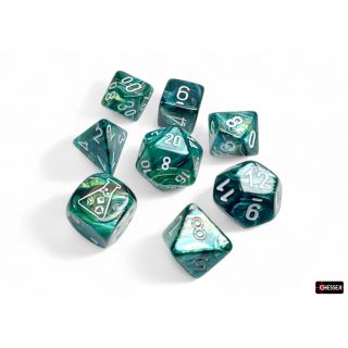 Chessex Lustrous Neptune/grey Polyhedral 7-Dice Set (30072)