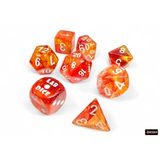 Chessex Nebula Molten/white Luminary™ Polyhedral 7-Dice Set (30073)