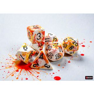 Chessex Brush Polyhedral Sunrise/black 7-Die Set