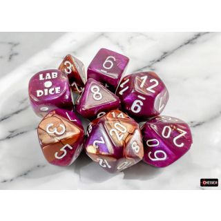 Chessex Marble Mega-hedral Oxi-Copper/white 7-Die Set