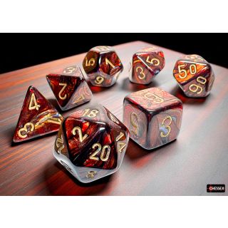 Chessex Scarab Mega-hedral Blue Blood/gold 7-Die Set