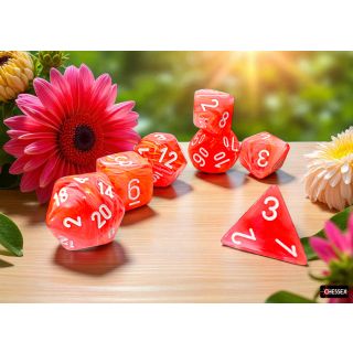 Chessex Festive Mega-hedral Dahlia/white Luminary 7-Die Set