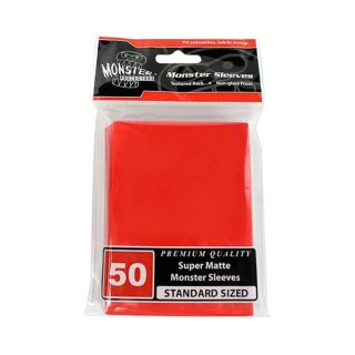 Monster Sleeves - No Logo - Large Size - Super Matte Red 50 ct.