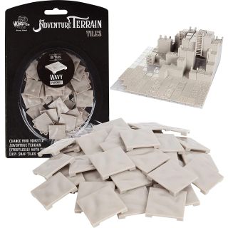 Monster Adventure Terrain - Wavy Tiles 50 Piece Unpainted (MON-UWPT-805)