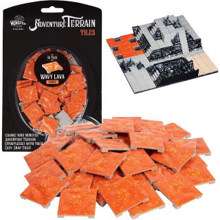 Monster Adventure Terrain - Wavy Lava Tiles 50 Piece Painted (MON-PLWT-959)