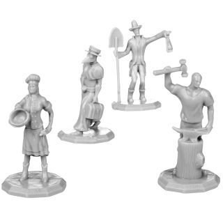 Monster Adventure Minis - Townsfolk Unpainted Figures: Tradesmen Collection - 8 Pack (MON-MAMUT-680)