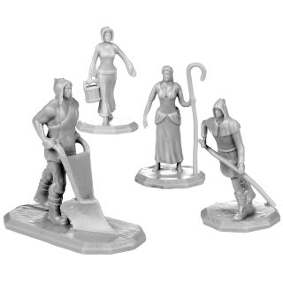 Monster Adventure Minis - Townsfolk Unpainted Figures: Fieldworker Collection - 8 Pack (MON-MAMUF-857)
