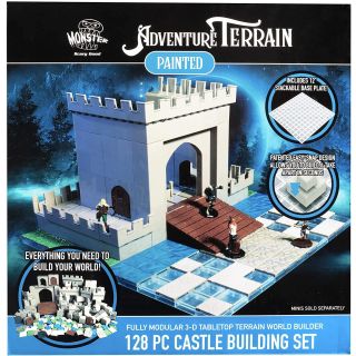 Monster Adventure Terrain - Castle Expansion Set with Baseplate 128 Piece Painted (MON-RMATCASP-578)