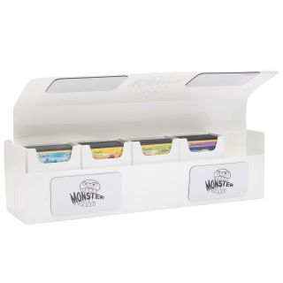 Monster Magnetic Deca 10-Deck Magnetic Deck Box with Removable Compartments- White