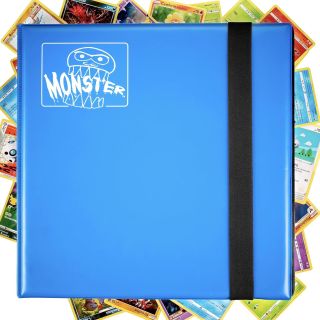 Monster Protectors - 12 Pocket Zodiac Binder, 4 x 3 - 20 Side pages - Matte Blue
