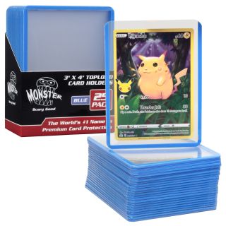 Monster Clear Top Loader for TCG 3x4 - 25 Count - Blue Border