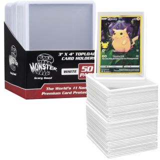 Monster Clear Top Loader for TCG 3x4 - 50 Count - White Border