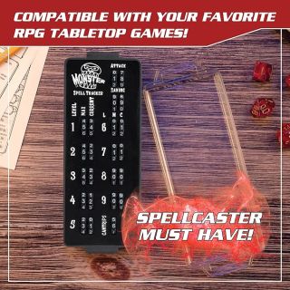 Monster RPG Spell Tracker - Black comes with Clear Acrylic Case (MON-BSPTR-948)